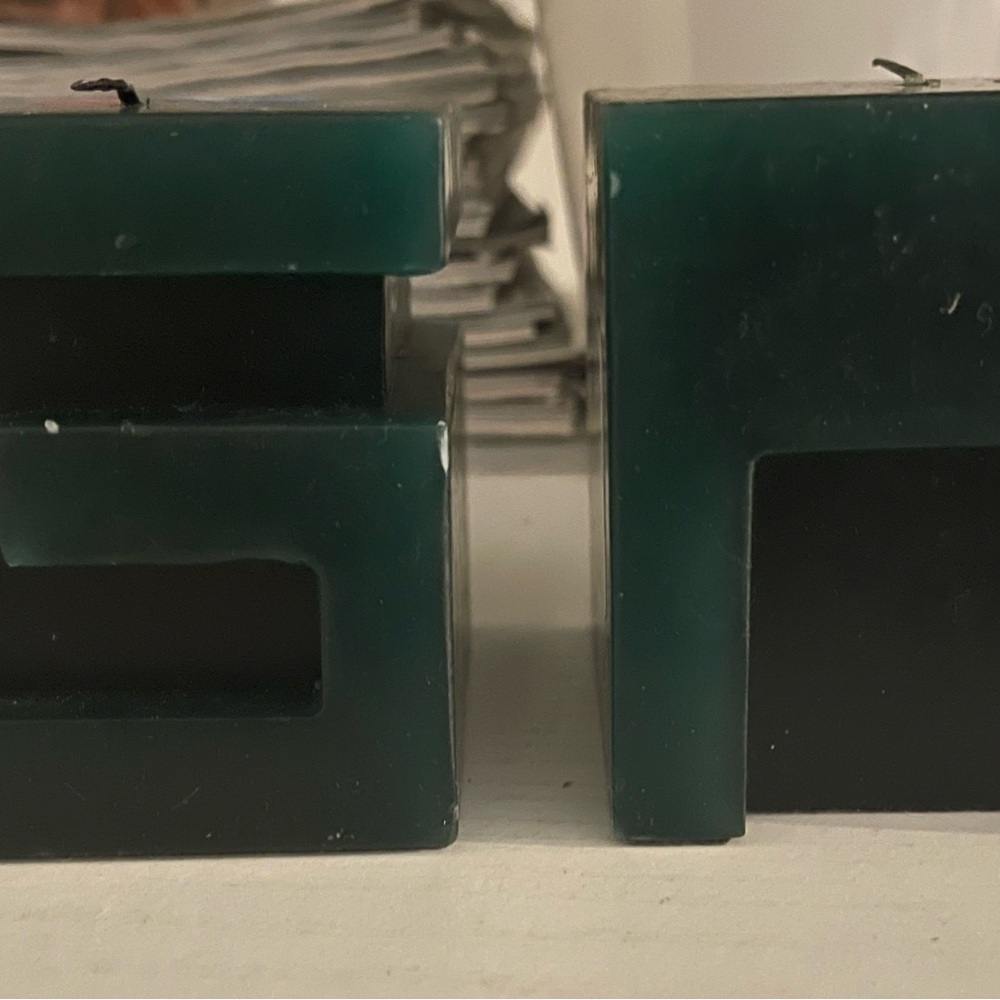 Green Block Candle Set